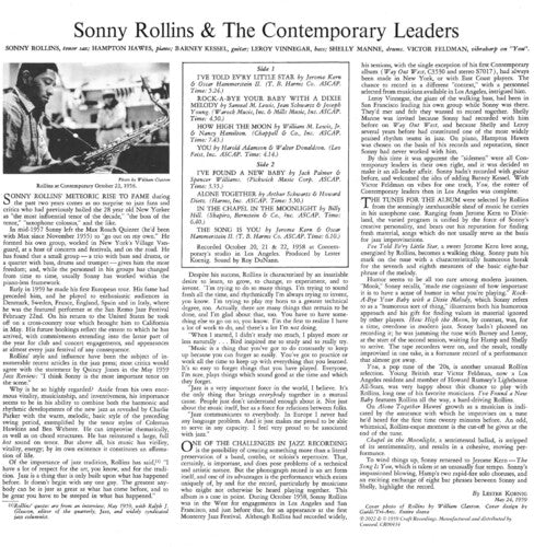 Sonny Rollins and the Contemporary Leaders (Contemporary Records Acoustic Sounds Series)